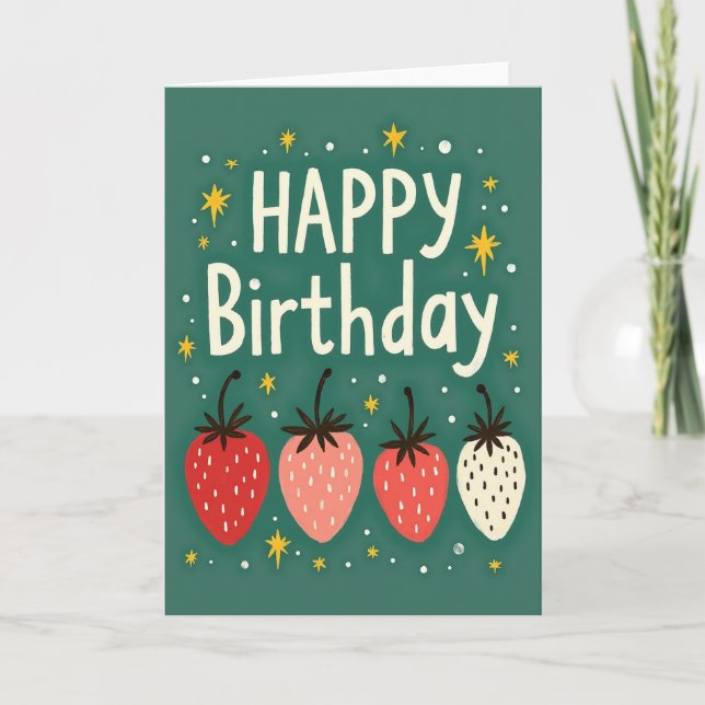 Whimsical Teal Birthday Card (Front)