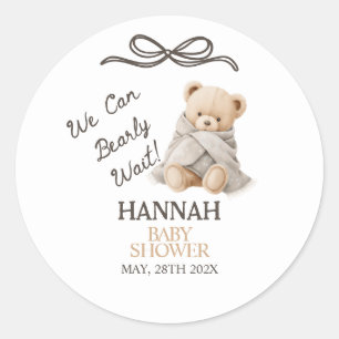 Whimsical Teddy Bear Baby Shower Classic Round Sticker