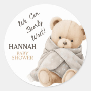 Whimsical Teddy Bear Baby Shower Classic Round Sticker