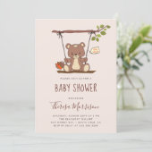 Whimsical Teddy Bear Baby Shower Invitation (Standing Front)