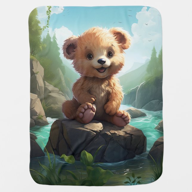 Whimsical Teddy Bear Bedding Blanket (Front)