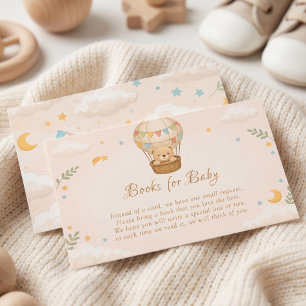 Whimsical Teddy Bear Hot Air Balloon Book for Baby Enclosure Card