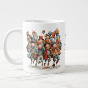 Whimsical Ten Lords a-Leaping 12 Days of Christmas Giant Coffee Mug
