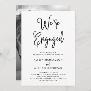 Whimsical Text with Photo Engagement Party Invitation