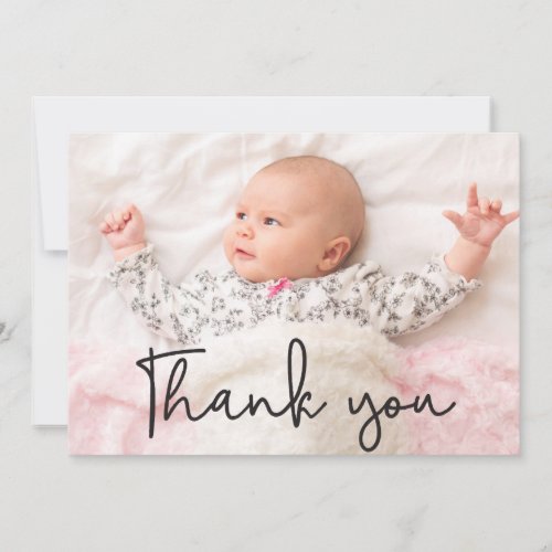  Whimsical Thank You Overlay Baby Girl Photo Announcement