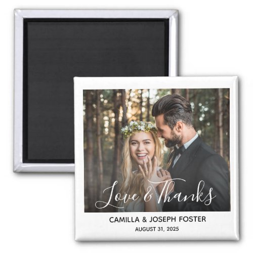 Whimsical Thank You Photo Wedding Favor Magnet