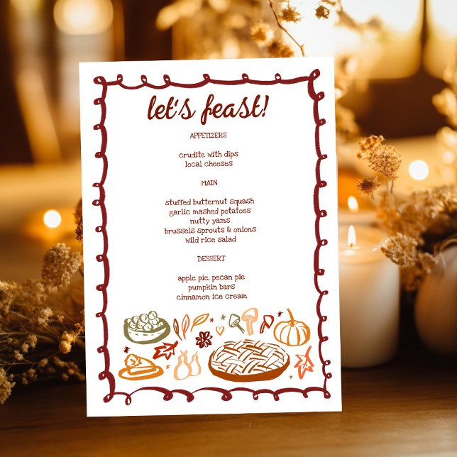 Whimsical Thanksgiving Holiday Vegetarian CUSTOM Menu (Whimsical Thanksgiving Holiday Vegetarian CUSTOM Menu
)