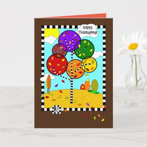Whimsical Thanksgiving Tree Card