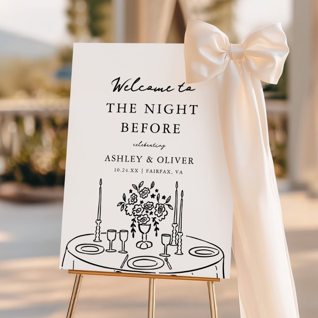 Whimsical The Night Before Rehearsal Dinner Foam Board (Creator Uploaded)