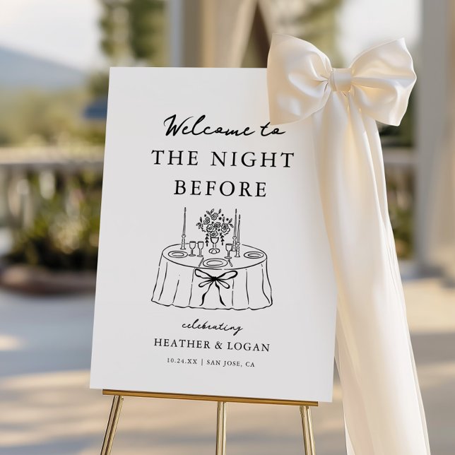 Whimsical The Night Before Rehearsal Dinner Foam Board (Creator Uploaded)