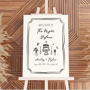Whimsical The Night Before Rehearsal Dinner Sign