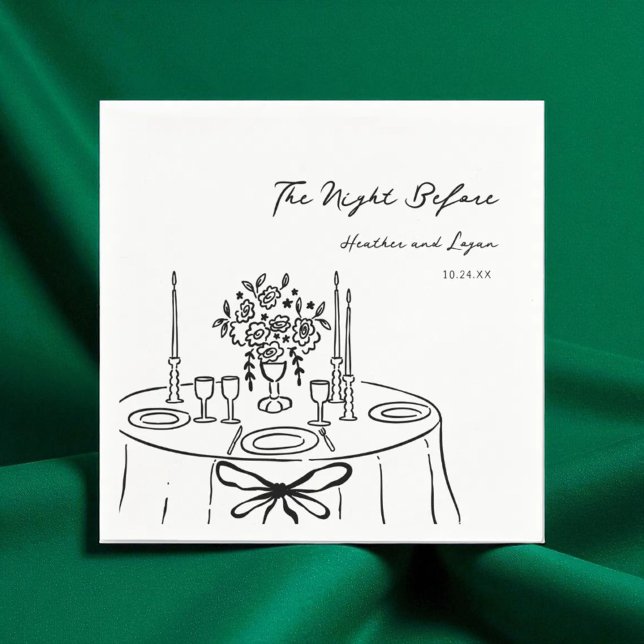 Whimsical The Night Before Rehearsal Dinner Table Napkins (Creator Uploaded)