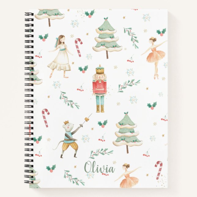 Whimsical The Nutcracker Christmas Birthday Favor Notebook (Front)