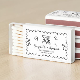 Whimsical The Perfect Match Hand Drawn Wedding