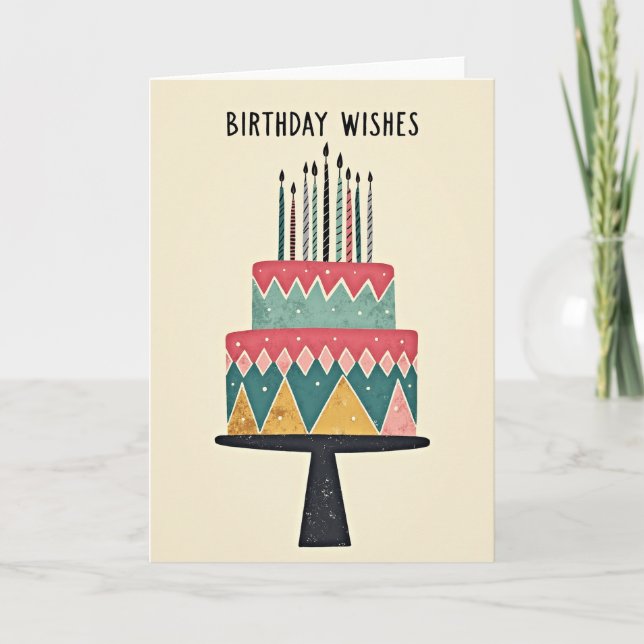 Whimsical Tiered Birthday Card (Front)