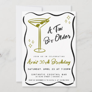 Whimsical Tini Bit Older Martini Birthday Invitation
