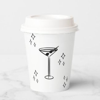 Whimsical Tini Bit Older Martini Birthday Paper Cups