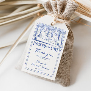 Whimsical Tinned Sardines Bridal Shower Thank You Gift Tags