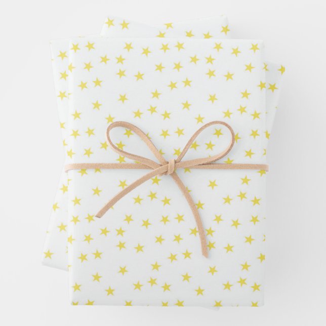 Whimsical Tiny Stars Celestial Seamless Pattern Wrapping Paper Sheets (In situ)