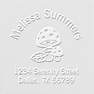 Whimsical Toadstool Mushroom Custom Arch Address Embosser