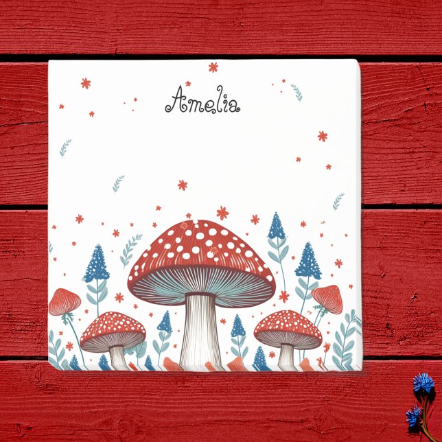 Whimsical Toadstool Personalized Post-it Notes (Creator Uploaded)