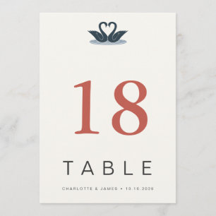 Whimsical Toile Swan Custom Banquet Table Numbers