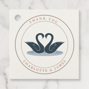 Whimsical Toile Swan Custom Chateau Thank You Favor Tags