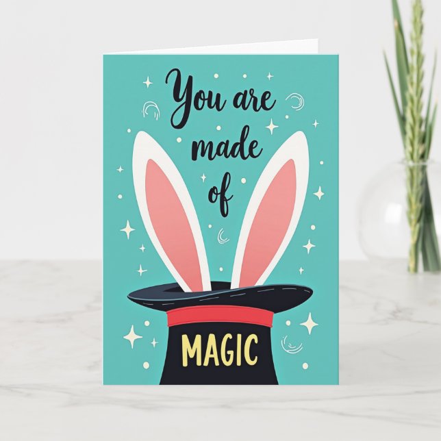 Whimsical Top Hat Birthday Card (Front)