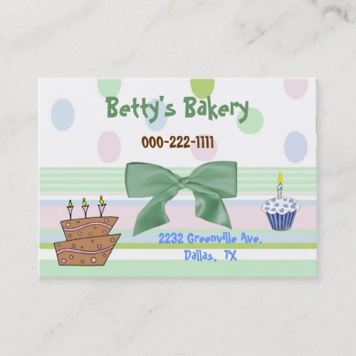 Whimsical Topsy Turvy Cake Bakery Business Card