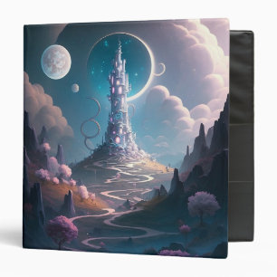 Whimsical Tower Landscape Fantasy Art 3 Ring Binder