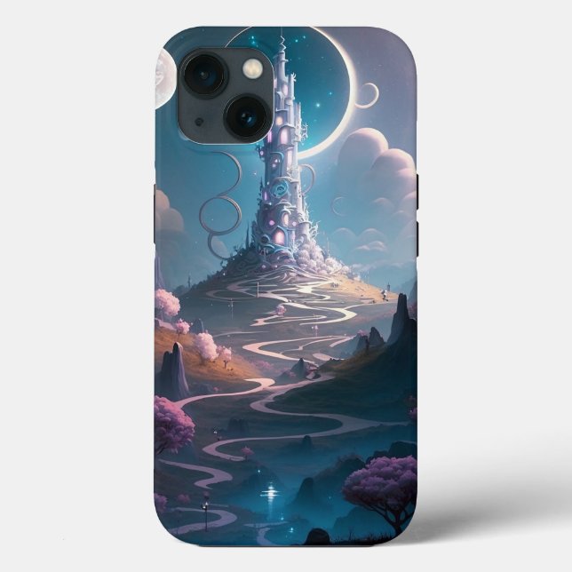Whimsical Tower Landscape Fantasy Art Case-Mate iPhone Case (Back)