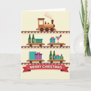 Whimsical Train Christmas Card