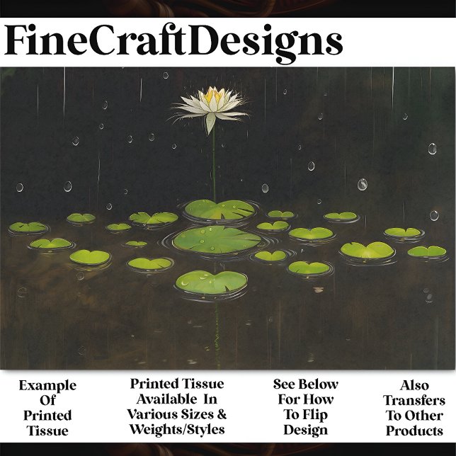Whimsical Tranquil Lily Pond BP5B Decoupage Tissue Paper (Creator Uploaded)