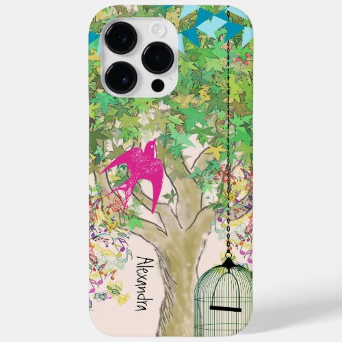 Whimsical Tree Birdcage Colorful Musical Tree Case_Mate iPhone 14 Pro Max Case