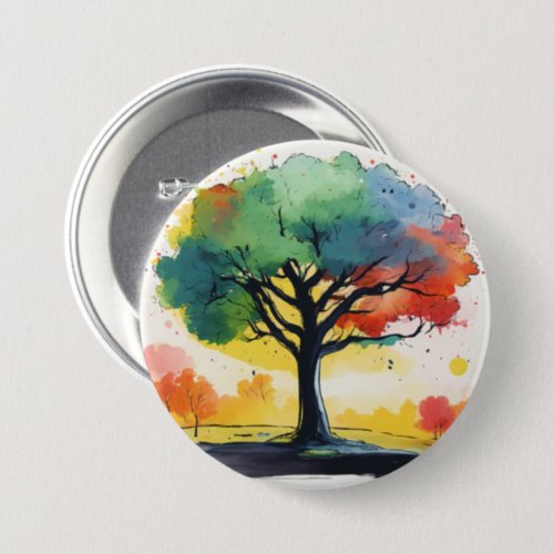 Whimsical Tree Button