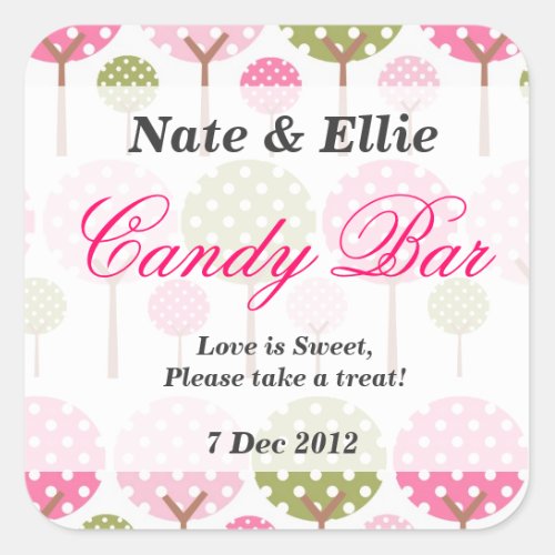 Whimsical Tree Candy Bar Sticker
