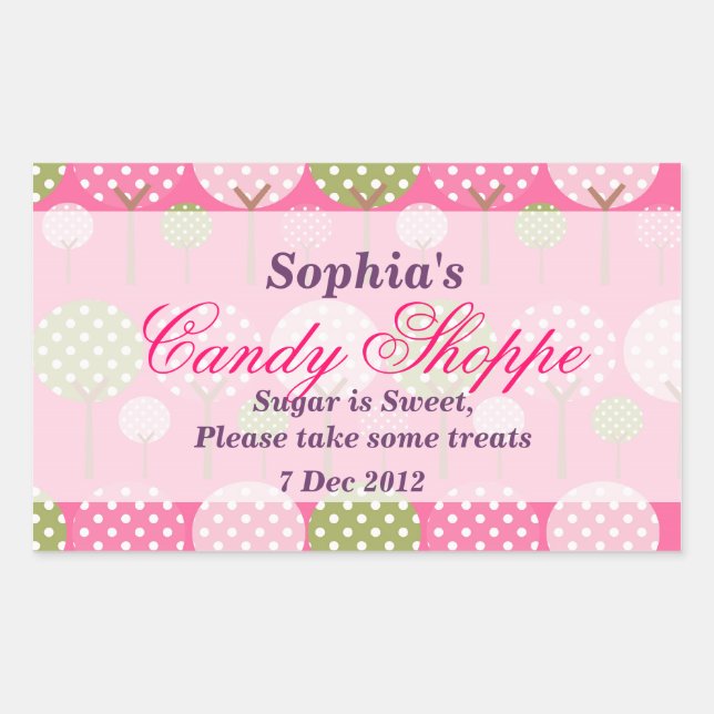 Whimsical Tree Candy Shoppe Sticker (Front)
