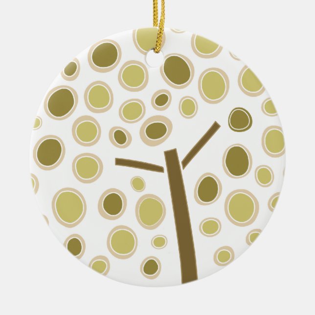 Whimsical Tree Ceramic Ornament (Front)