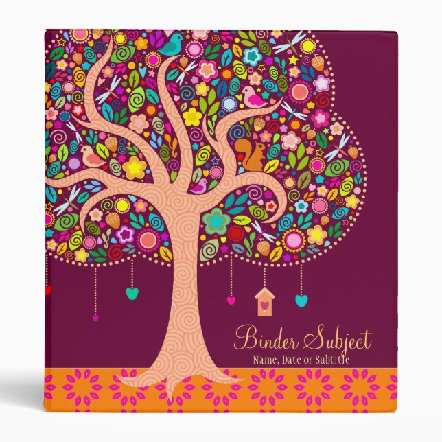 Whimsical Tree - Custom Organizer Planner Binder (Front)