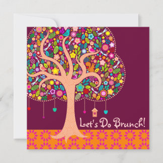 Whimsical Tree - Custom Square Invitations