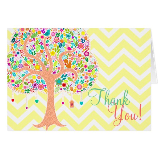 Whimsical Tree - Custom Thank You Card | Zazzle