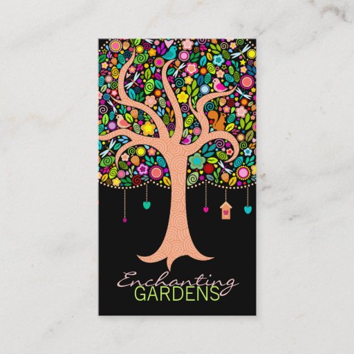 Customizable Whimsical Tree - Custom (Vertical) Business Cards