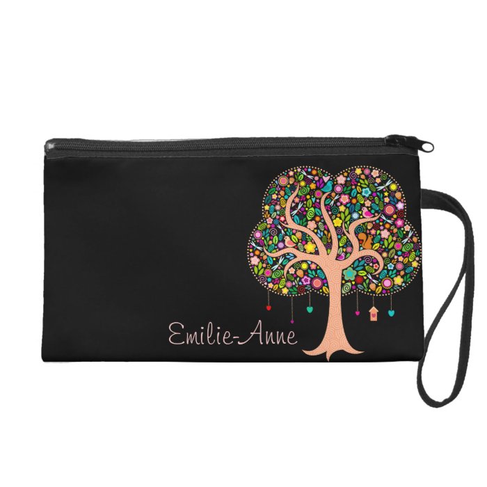 Whimsical Tree   Custom Wristlet Clutch Mini Bag