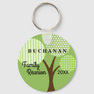 Whimsical Tree Family Reunion Dated Souvenir Gift Keychain