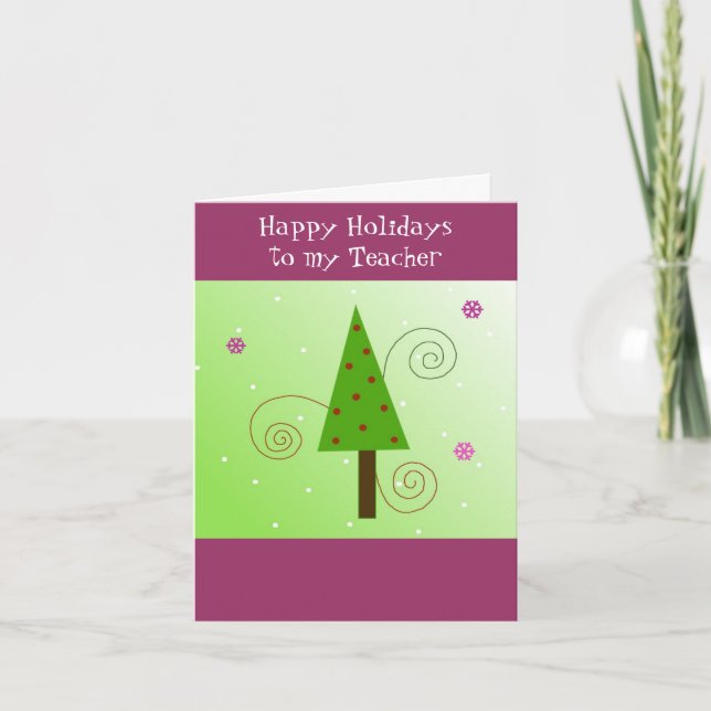 Whimsical Tree for my Teacher Holiday Card (Front)