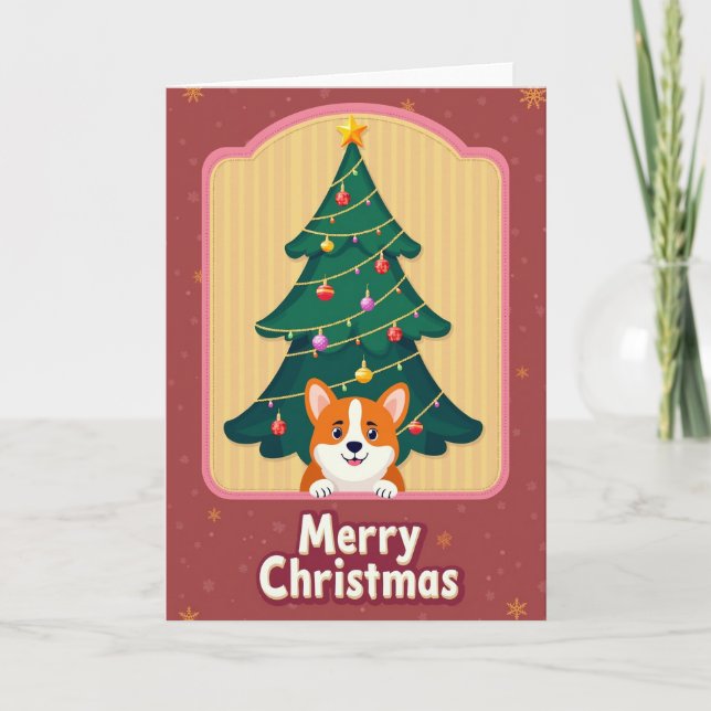 Whimsical Tree Holiday Card (Front)