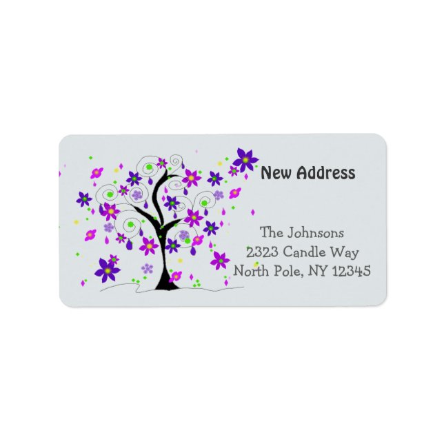 Whimsical Tree New Address Label (Front)