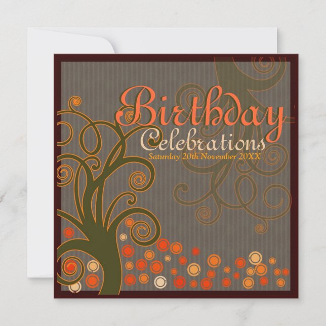 Whimsical Tree of Dreams Birthday Invitations (Front)