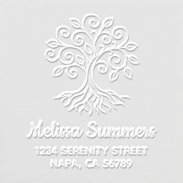 Whimsical Tree of Life Custom Return Address Embosser (Design)