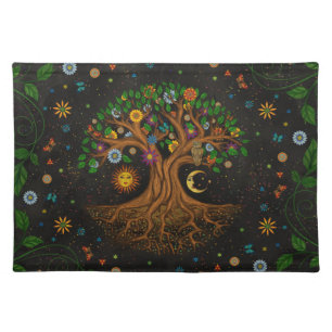 Whimsical Tree of Life - Yggdrasil Cloth Placemat